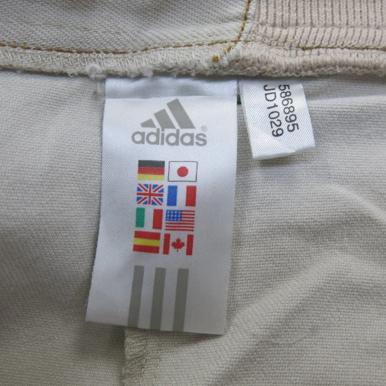 Adidas Womens Stretch Straight Leg Ankle Capri Pants Mid Rise Cream Size 32