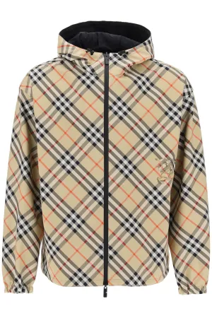 BURBERRY reversible check hooded jacket with