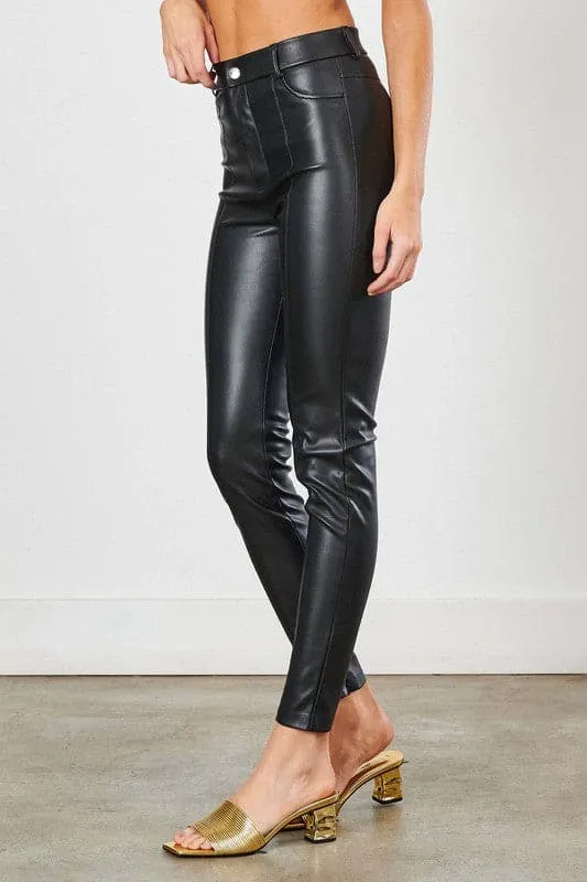 Can't Let Go Black Faux Leather Skinny Pants