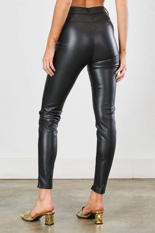 Can't Let Go Black Faux Leather Skinny Pants