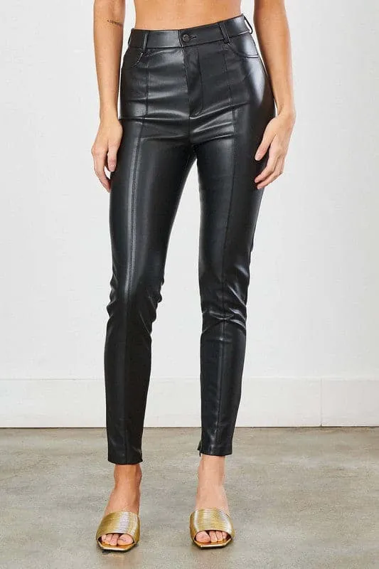 Can't Let Go Black Faux Leather Skinny Pants