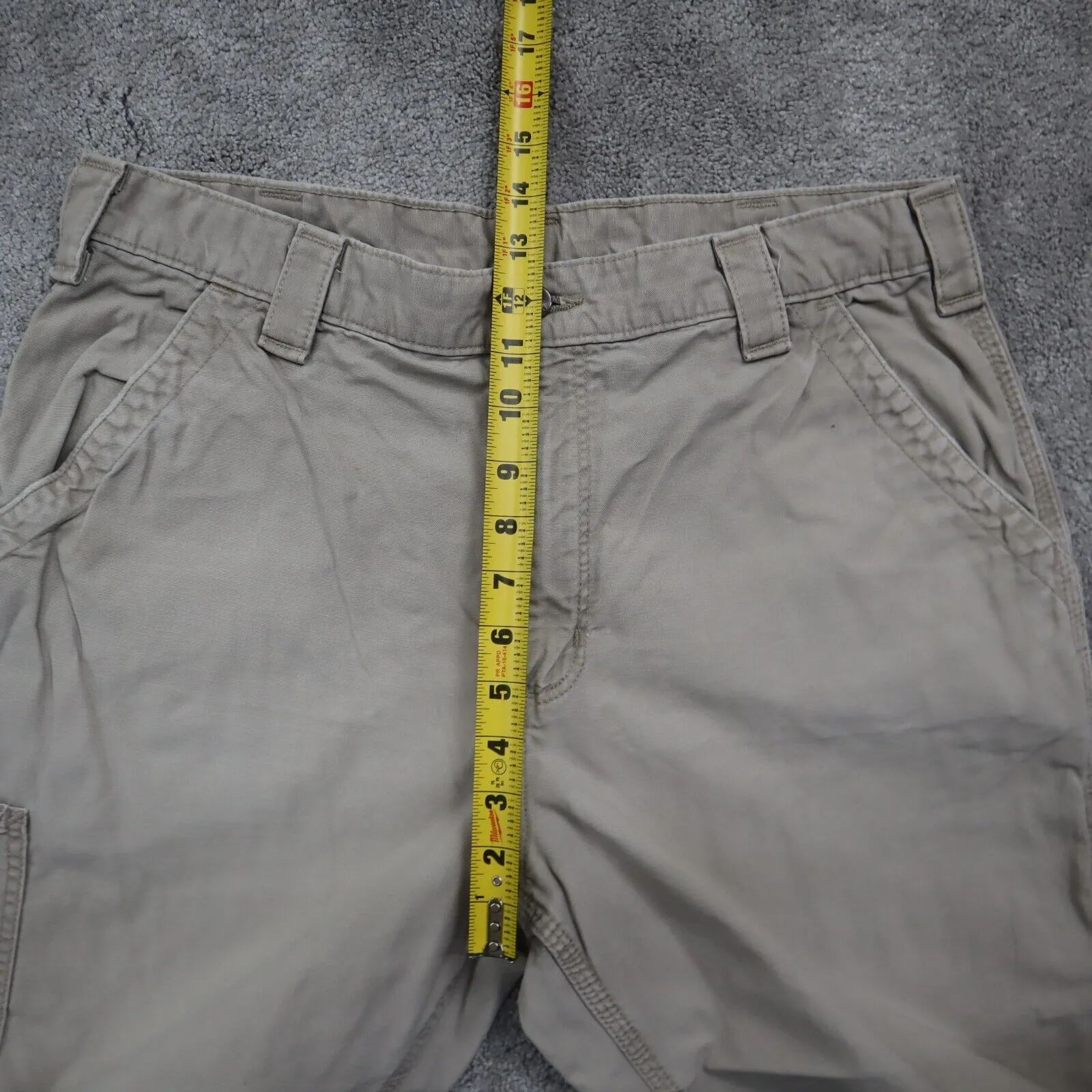 Carhartt Womens Straight Leg Ankle Cropped Chino Pants High Rise Tan Size 36