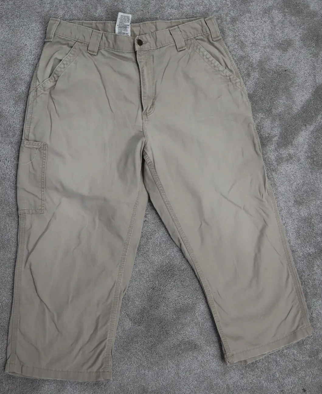 Carhartt Womens Straight Leg Ankle Cropped Chino Pants High Rise Tan Size 36