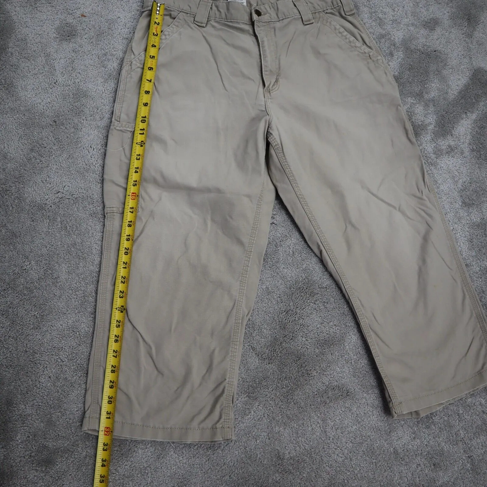 Carhartt Womens Straight Leg Ankle Cropped Chino Pants High Rise Tan Size 36