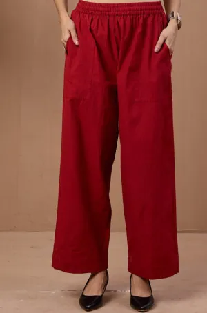 comfort fit pants - red south cotton pants