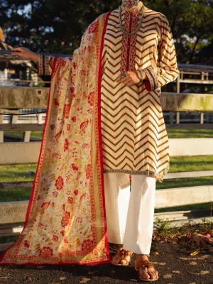 Cream Lawn 3 Piece Stitched - ALP-3PS-1509