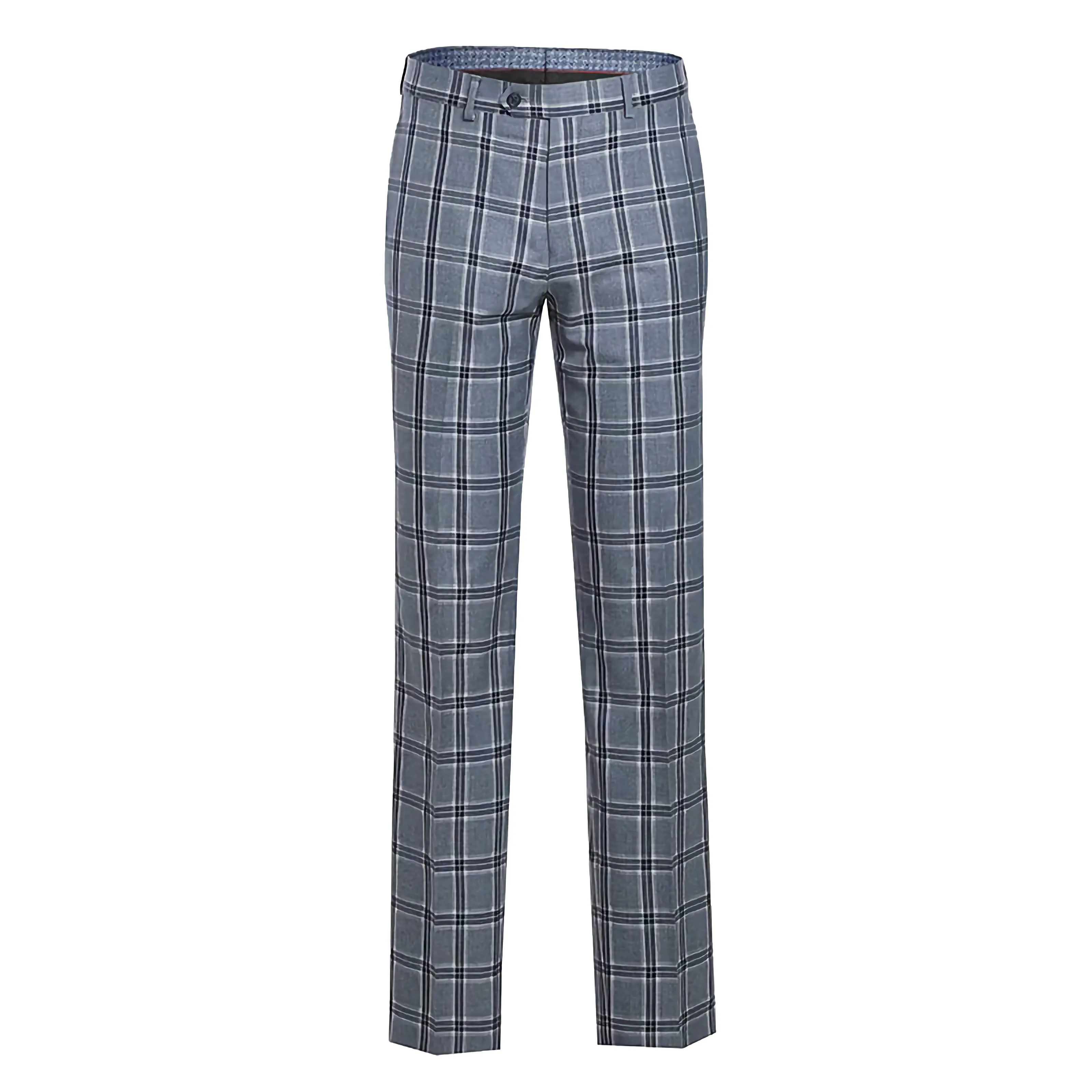 English Laundry 3-Piece Light Gray Checked Slim Fit Suit