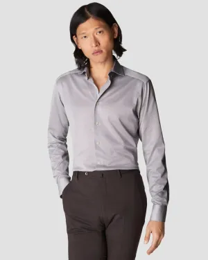 Gray King Knit Stretch Slim Fit Dress Shirt - ETON