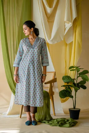 Indian Summer Sea Green Cotton Kurta  | Ray-ethnic