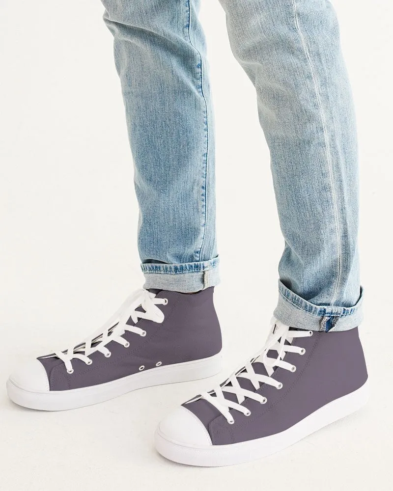 Medium Dark Purple Gray Men's High-top Canvas Sneakers | Men's | Medium Dark Pale Pastel Purple Gray | C15M30Y0K60