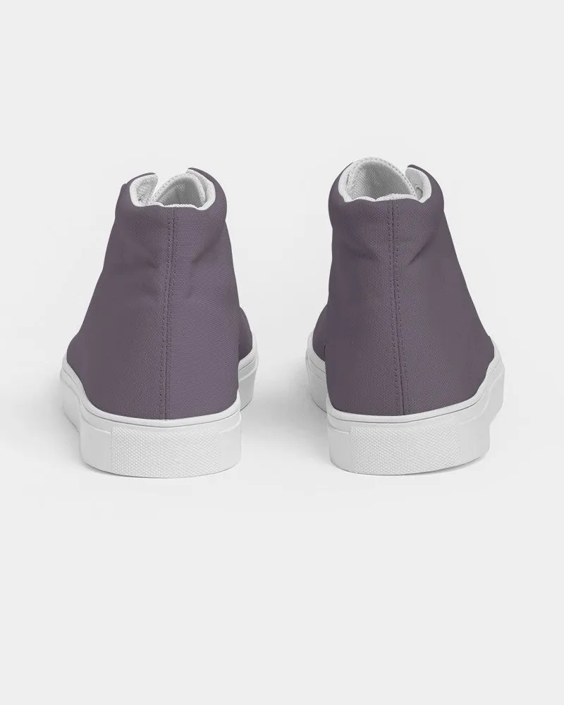 Medium Dark Purple Gray Men's High-top Canvas Sneakers | Men's | Medium Dark Pale Pastel Purple Gray | C15M30Y0K60