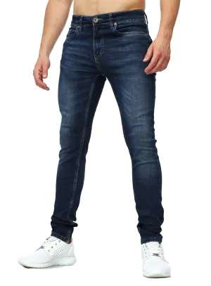 Men Slim Fit Clean Jeans - Blue