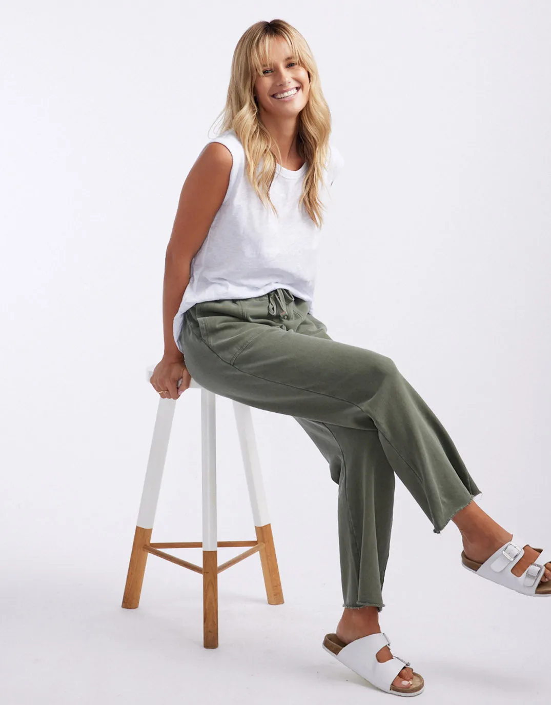 Raw Edge Lounge Pant - Washed Khaki