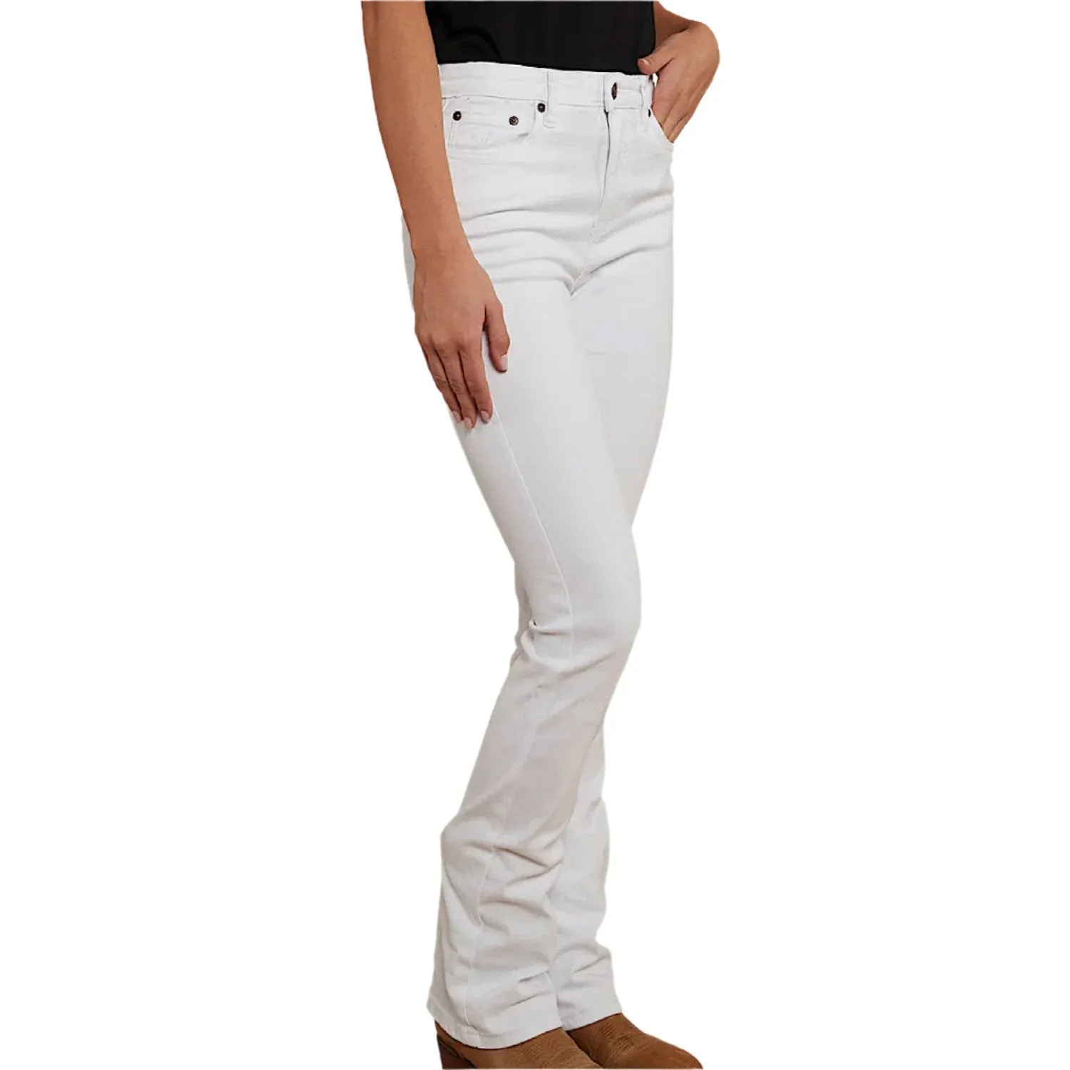 Ringers Western Women's Penny High Rise Bootleg Jean - White