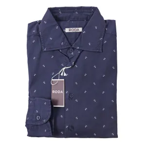 Roda Slim-Fit Anchor Print Cotton Shirt