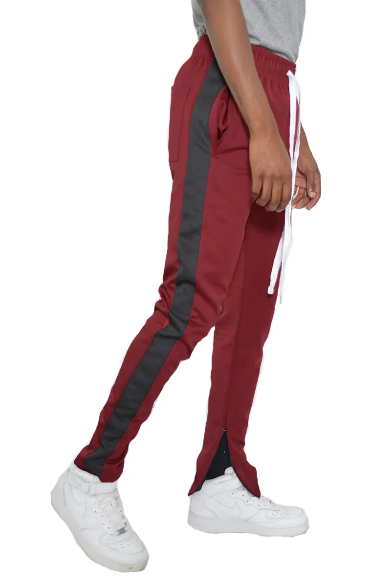 Sleek Athleisure Slim Fit Men's Track Pants with Stripe Detail