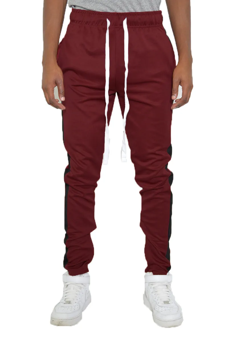 Sleek Athleisure Slim Fit Men's Track Pants with Stripe Detail