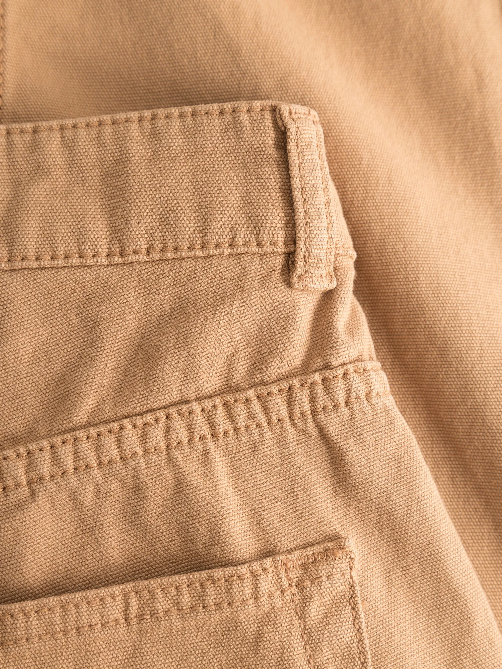 TIM tapered fit canvas 5-pocket pants - Brown Sugar