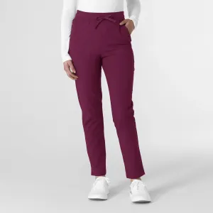 Wink Women's Cargo Straight Slim Leg Scrub Pant - Wine